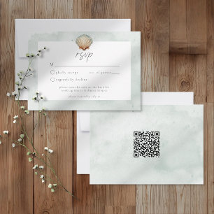 Carte de réponse de mariage minimaliste à l'aquare