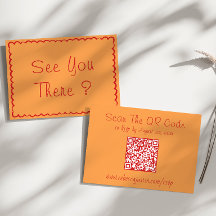 Carte de réponse de mariage minimaliste avec code