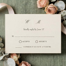 Carte de réponse de mariage minimaliste, design to