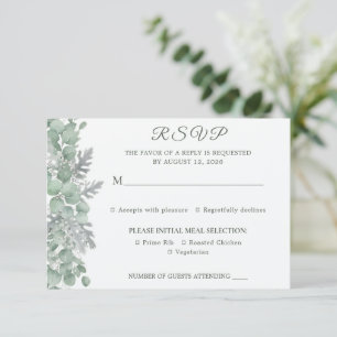 Carte de réponse de mariage minimaliste Eucalyptus