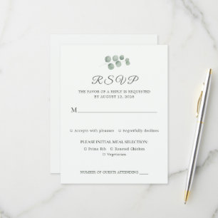 Carte de réponse de mariage minimaliste Eucalyptus