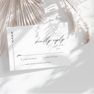 Carte de réponse de mariage moderne et minimaliste