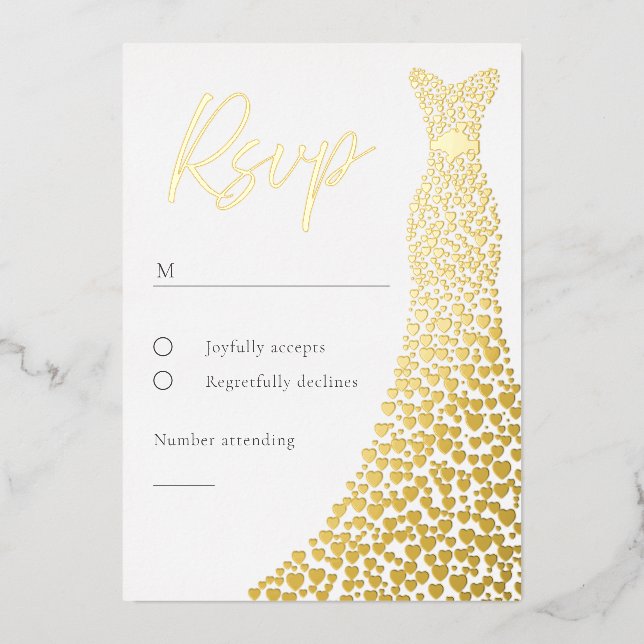 Carte de réponse de mariage ou d'anniversaire en r (Recto)