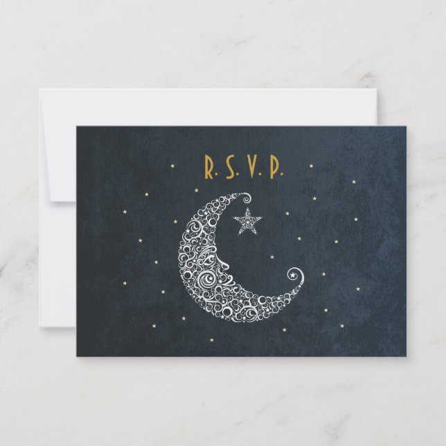 Carte de réponse de mariage Over the Moon II (Devant)