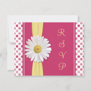 Carte de réponse de mariage Pastèque rose à pois