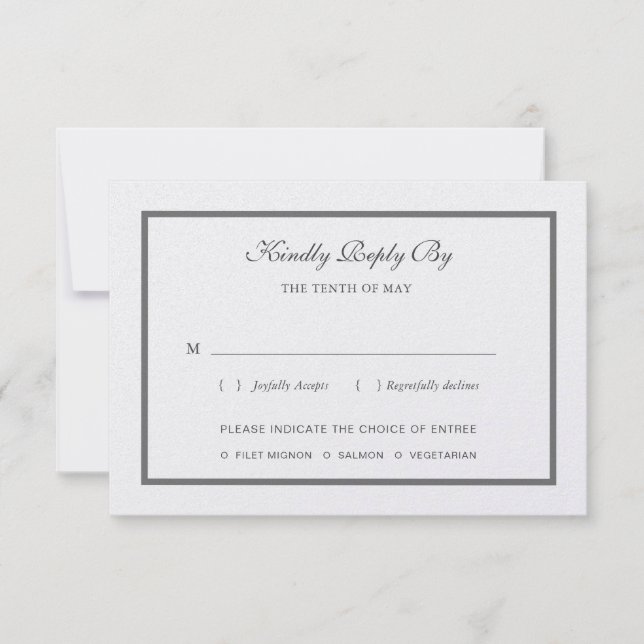 Carte de réponse de mariage Pearl Shimmer (Devant)