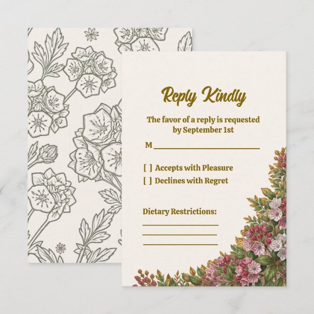 Carte de réponse de mariage Pennsylvania Mountain  (Devant / Derrière)