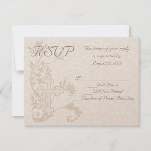 Carte de réponse de mariage personnalisée Cross Fl