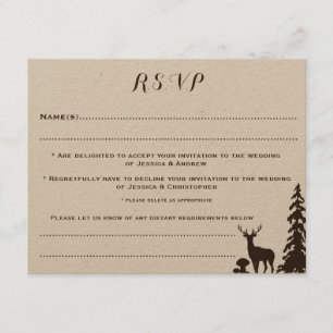 Carte de réponse de mariage personnalisée en kraft