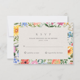 Carte de réponse de mariage pour le jardin botaniq