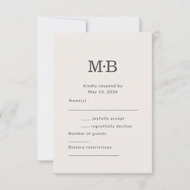 Carte de réponse de mariage pour une fugue amoureu (Devant)