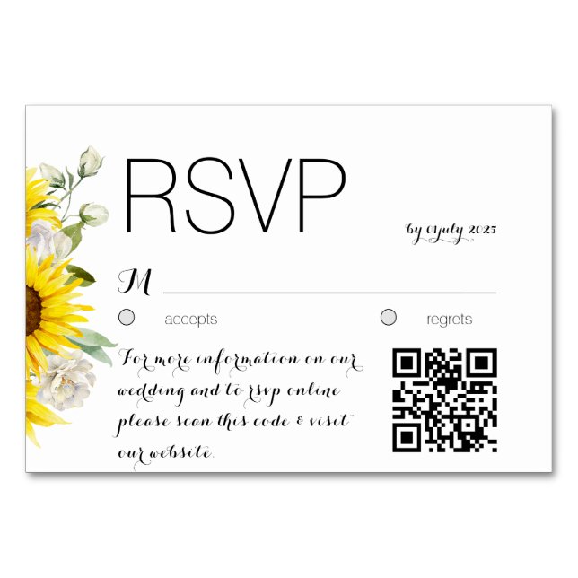 Carte de réponse de mariage QR code rose aquarelle (Devant)