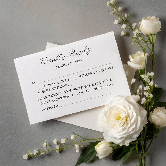 Carte de réponse de mariage Romance Ardente (Créateur téléchargé)