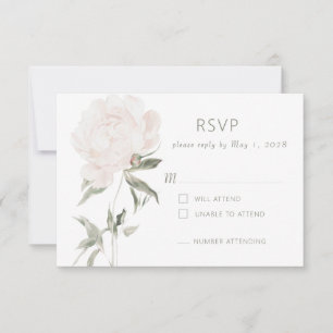 Carte de réponse de mariage romantique aux pivoine
