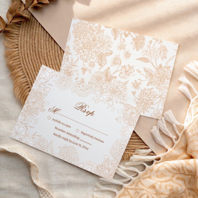 Carte de réponse de mariage romantique neutre avec (Créateur téléchargé)
