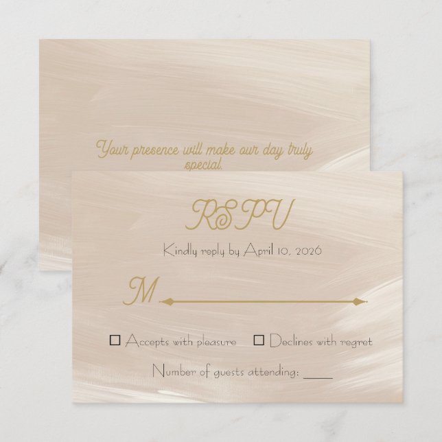 Carte de réponse de mariage rose pastel (style 2) (Devant / Derrière)