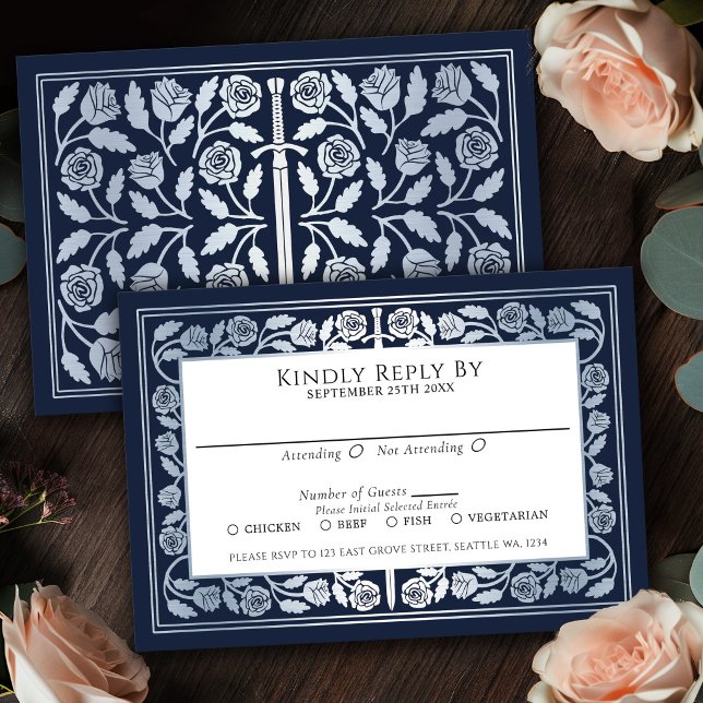 Carte de réponse de mariage royal épée médiévale a (Créateur téléchargé)