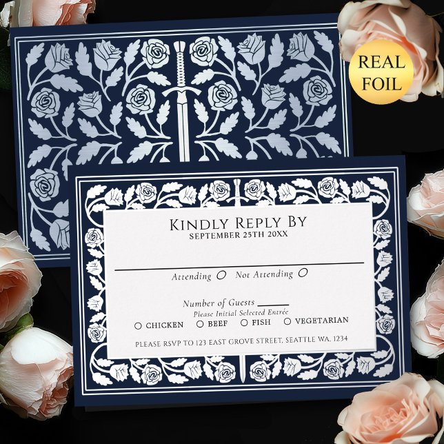 Carte de réponse de mariage royal épée médiévale a (Créateur téléchargé)