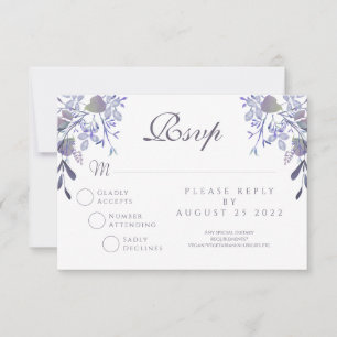 Carte de réponse de mariage RSVP floral vintage