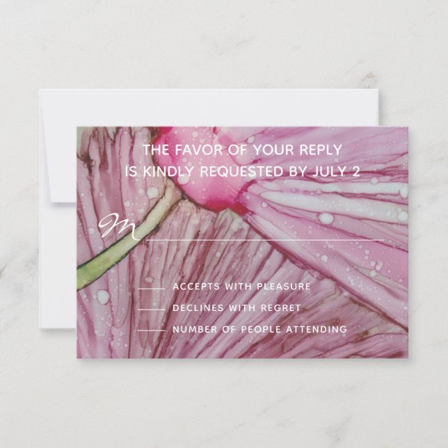 Carte de réponse de mariage RSVP Turquoise & Laven (Devant)