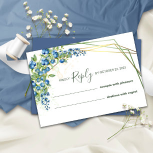 Carte de réponse de mariage Rustique aux myrtilles
