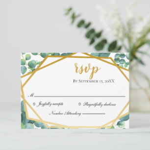 Carte de réponse de mariage rustique Eucalyptus Go