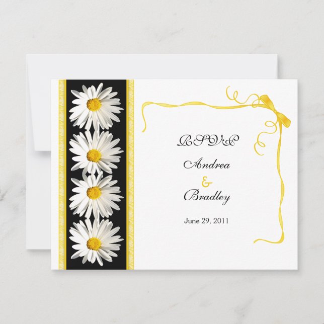 Carte de réponse de mariage Shasta Daisy (Devant)