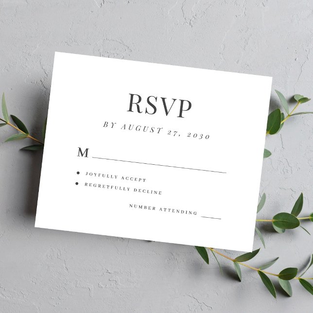 Carte de réponse de mariage simple élégante modern (Créateur téléchargé)