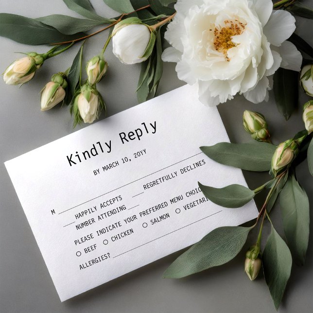 Carte de réponse de mariage simple et douce (Créateur téléchargé)