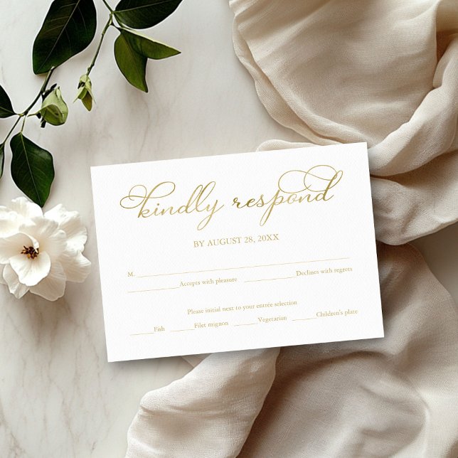 Carte de réponse de mariage simple et élégante ave (Créateur téléchargé)