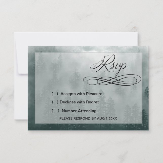 Carte de réponse de mariage Smoky Mountain (Devant)