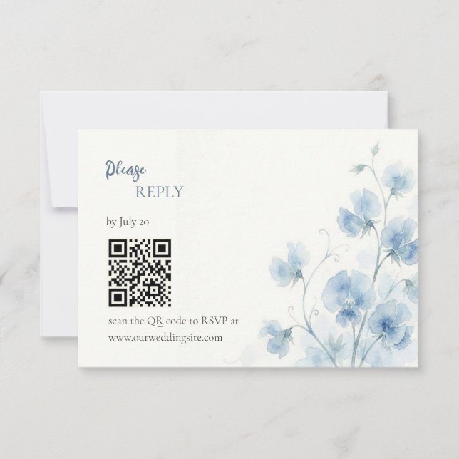 Carte de réponse de mariage Something Blue (Devant)