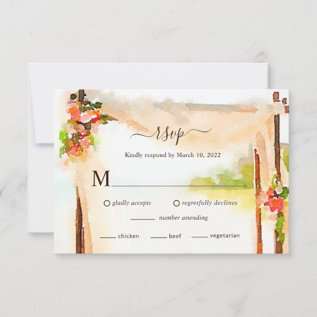 Carte de réponse de mariage sous la Chuppah (Devant)