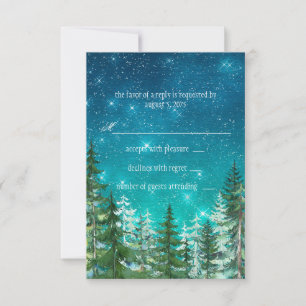 Carte de réponse de mariage sous les étoiles de la