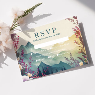 Carte de réponse de mariage Spring Mountains Flora