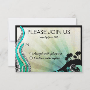 Carte de réponse de mariage sur une île insolite