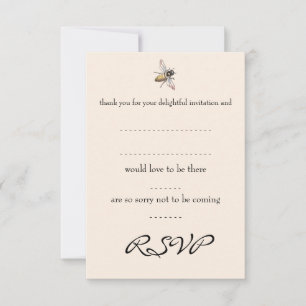 Carte de réponse de mariage Tiny Bee