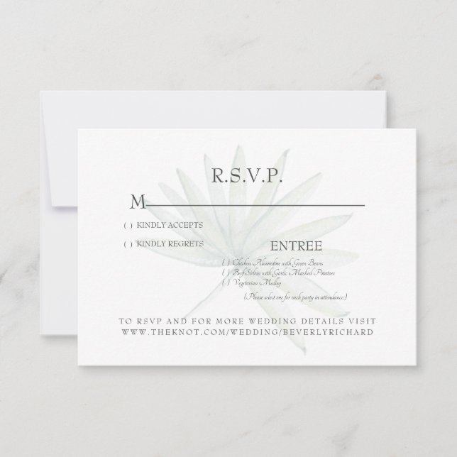 Carte de réponse de mariage tropical (Devant)