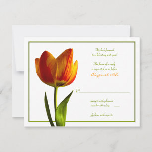 Carte de réponse de mariage Tulipe Orange