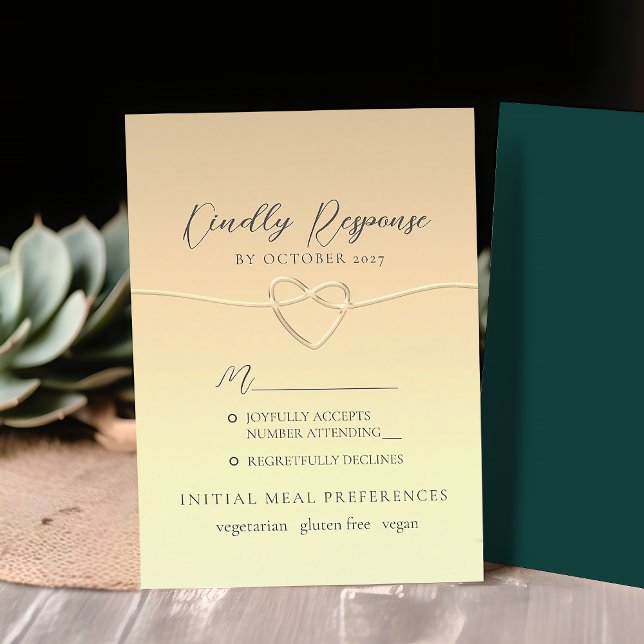 Carte de réponse de mariage vert émeraude (Créateur téléchargé)