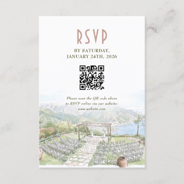 Carte de réponse de mariage Villa Eva Ravello avec (Devant)