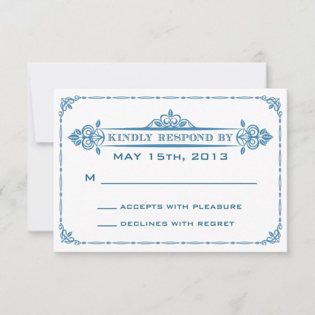 Carte de réponse de mariage vintage (Devant)