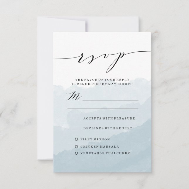 Carte de réponse de mariage | Watercolor Mist (Devant)
