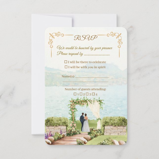 Carte de réponse de mariage Whispering Botanica –  (Devant)
