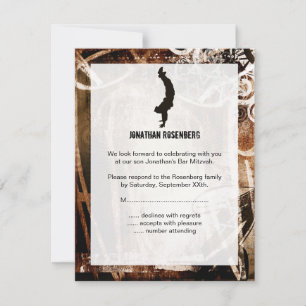 Carte- de réponse de Mitzvah RSVP de barre de