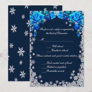 Carte de réponse de Noël de Rose bleu clair