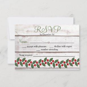 Carte de réponse de Noël/hiver