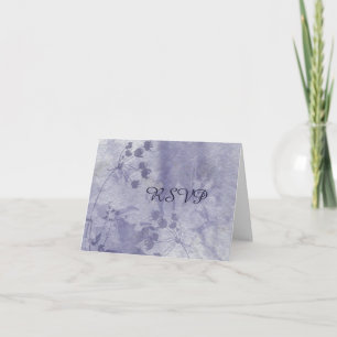 Carte de réponse de réception florale bleue