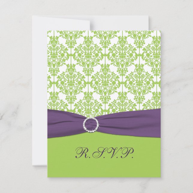 Carte de réponse de RIBBON LIME IMPRIMÉE, Purple D (Devant)