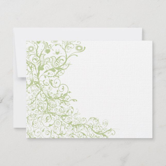 Carte de réponse de RSVP de mariage #28 Oiseaux &  (Devant)